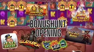 BONUSHUNT Opening 15 Spiele 👀 (Dog House Multihold, Fat Banker, Book of Tut ...)