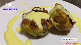 How to bake and prepare Bread & Butter Pudding with Creme Anglaise, Yummy & Tasty Great for Business