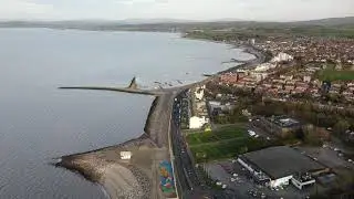 Drone Video on Morecambe Prom on very cold day