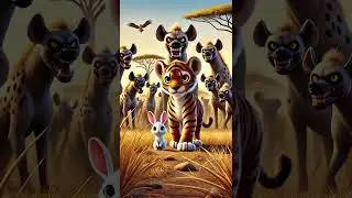 Cute rabbit saves poor little tiger cub 🐰 #RabbitRescue #CuteAnimals #AnimalRescue