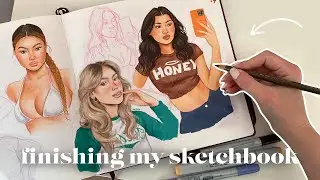 ART VLOG: finishing my sketchbook in 3 days 😍