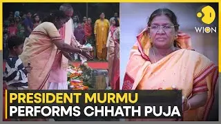 Chhath Puja 2025: President Murmu Performs Chhath Puja Rituals | WION
