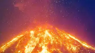 Raining Fire from the Sky - Surreal Explosion, Shockwave - Fuego Volcano, Guatemala (Feb 7 2026)
