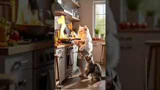Kitchen Disaster! Cat Chef vs Foam Explosion 🐱🔥🫧