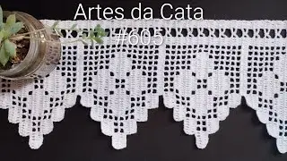 Crochet edging #605 part 01/02 #crochetedging #crochetborder #artesdacata #tutorial #diy