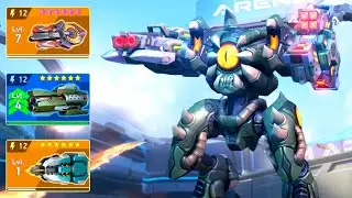 Redeemer Ember Gun 12, Nade Launcher 12, Disc Launcher 12, Fragment Gun 12, Revoker 12 - Mech Arena