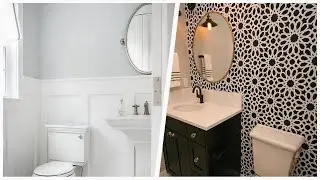 75 Mosaic Tile Floor Powder Room With Gray Walls Design Ideas You'll Love 🌈