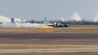 NASA research aircraft lands without landing gear at Houston&rsquo;s Ellington Airport