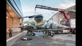 Air Race Harrier aircraft XV741 delivery to Brooklands museum Forces TV news piece