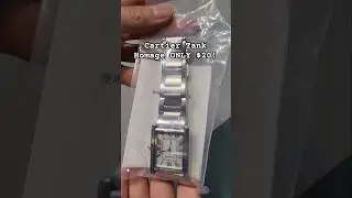 Cartier Tank Homage $20 Watch by Sanda (Unboxing video) bracelet version #cartierwatch #cartiertank
