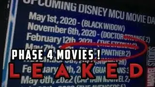 *LEAKED* NEW MARVEL PHASE 4 SLATE NEWS | Mr Flame