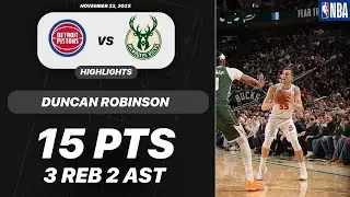 Duncan Robinson vs Milwaukee Bucks | 15 PTS 3 REB 2 AST 2 STL | NBA 11-22-2025 Highlights
