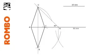 Trazar un Rombo dado el Lado y la suma de sus Diagonales - Cuadriláteros