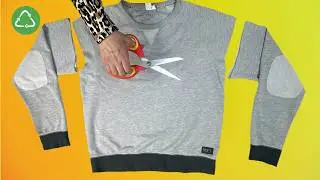 💥Быстрые и легкие шаровары из переработанного свитшота✂️✨