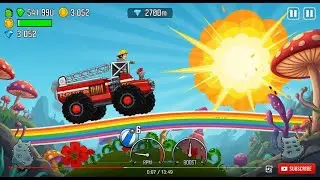 Hill Climb Racing Fire Truck Rainbow Track | Master the Mode Fast