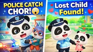 Baby Panda Ne Chor Ko Pakda 😳 | Kids Friendly Video | #viral #cartoon #adventure #learning 