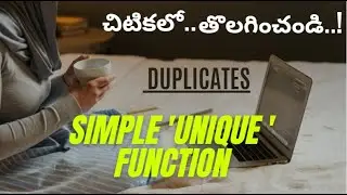 Extract unique items for dynamic data or How to use Unique function