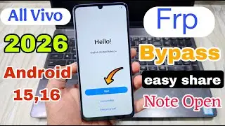 All Vivo Android 15, 16 Google Account FRP Bypass 2026 - Without Pc | Easy Share Note Open |