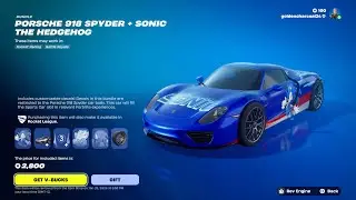 Porsche 918 Spyder + Sonic FORTNITE Vehicle