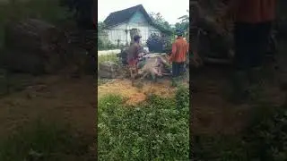 The process of making a teak root console table furniture #1