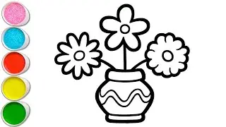 How To Draw a Cute Flower Pot Drawing | Flower Pot Drawing Easy | Beautiful Flower Drawing