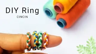 CARA MEMBUAT CINCIN DARI BENANG JAHIT #4  - How to Macrame a Ring With the Basic Trellis Pattern No4