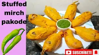 Street style stuffed mirch pakoda recipe/स्ट्रीट स्टाइल स्टफ्ड मिर्च पकोड़ा रेसिपी