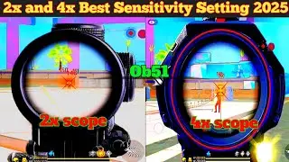 Free Fire 2x And 4x scope Auto headshot sensitivity 2025 | 2x and 4x sensitivity setting 