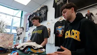 Watch us buy vintage tees all day in our vintage store.