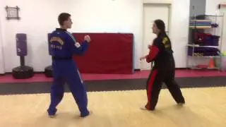 Beginning Sparring  kicking drill -  learn motion build coordinatio