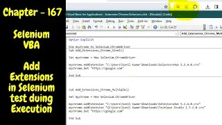 Selenium VBA - How Do I Add Extension in Selenium Test During Execution