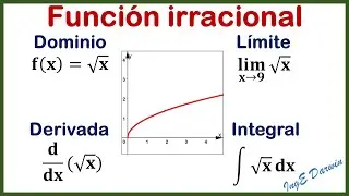 Dominio, Rango, L&iacute;mite, Derivada e Integral de una funci&oacute;n irracional.