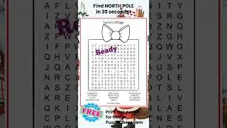Santa's Village Word Search-Find ELVES AND NORTH POLE #wordsearch #santasreindeer #Christmasvillage