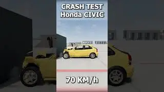 🚧CRASH TEST🚧Honda CIVIC crashed into a wall at different speeds, BeamNG.drive #shorts #beamngshorts