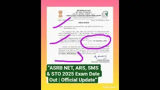 ASRB NET, ARS, SMS & STO 2025 Exam Date Out!Official Update#asrbnet#icarnet#examdate#subscribe#icar!