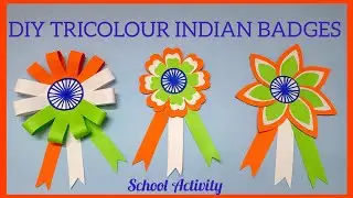 REPUBLIC DAY CRAFT IDEAS//TRICOLOUR BADGE MAKING//26th JANUARY CRAFT//INDIAN FLAG BADGE MAKING