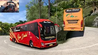 Indian Bus on Dangerous Ghat Road | Dangerous Driving | Realistic Steering wheel Gameplay - ets2