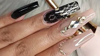 Nude & Black with Lace Encapsulated/Long and Elegant