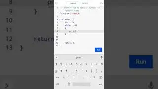 WAP First 10 Natural Number in Reverse Order Simpl Logic Explained for Beginners #ytshorts #yt #code