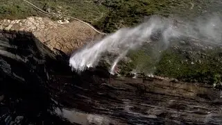 Strong winds push Sydney waterfalls into reverse