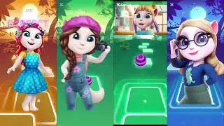 Tiles hop  / Coffin dance with MY TALKING ANGELA #toptrendmusic #music #tiles hop #tiles hop world