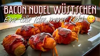 Nudel Bacon W&uuml;rstchen Rolls - Rezeptidee meiner Kids #lecker #grillen #bbq #allgrill #bbqculture
