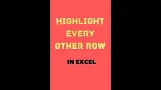 Highlight Every Other Row in Excel the Fastest & EASIEST Way - RECONSTRUCTING EXCEL
