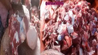Roadside meat cutter shop, meat processing, beef cutting, #alihasankushtia,#cowcutting