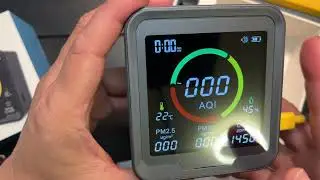 Распаковка Измеритель CO2 Simbow с монитором PM2,5, PM10, AQI, CO2 Детектор углекислого газа 6-в-1