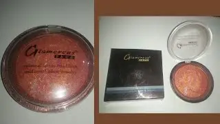 Glamorous Face Eyeshadow & Blusher & Shinner Review || Mineral Terra Cotta peach Blusher Review
