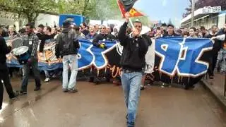 Cortege Ultras Montpellier à Auxerre 2012 (1)