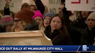 Union members hold 'ICE OUT' rally inside Milwaukee City Hall