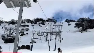 The duplex T-Bar that goes under the Quad Chairlift at Perisher Valley. #perisher