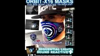 New Sound Reactive Mask - Sequential Light Mask / DJ Light Up mask Rave mask Edm Outfit